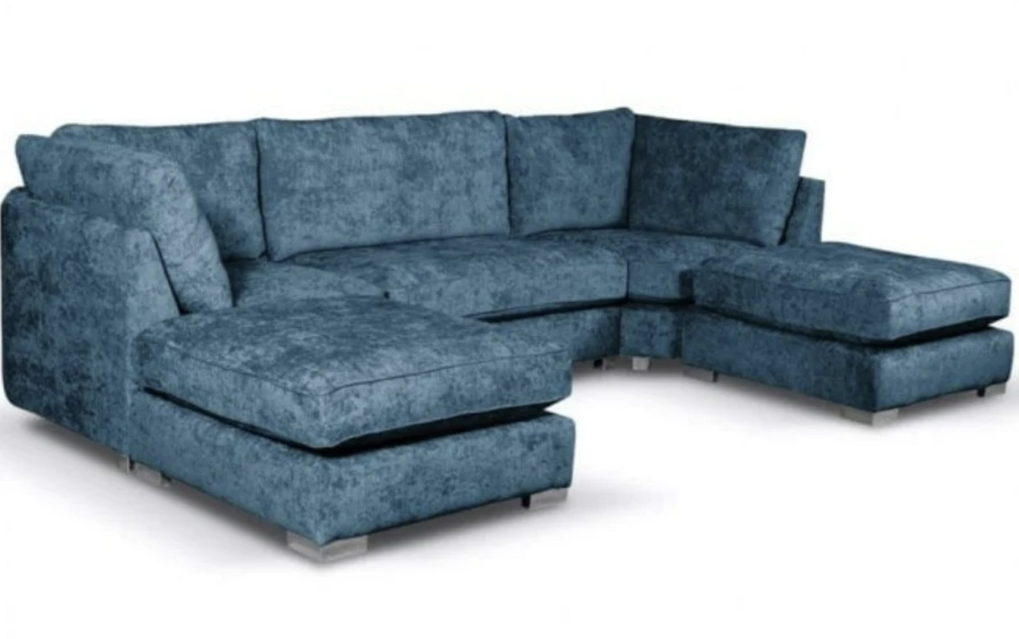 Bishop Full Back U Shape Fabric Corner Sofa