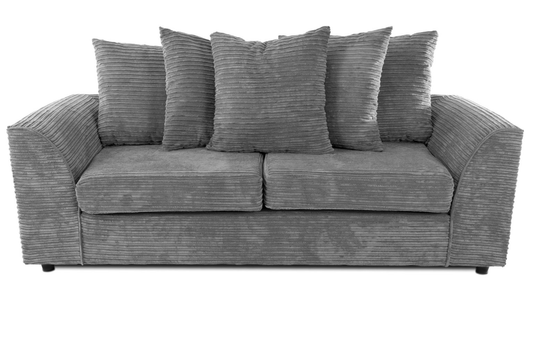 Byron 3 Seater Sofa Grey Cord Fabric