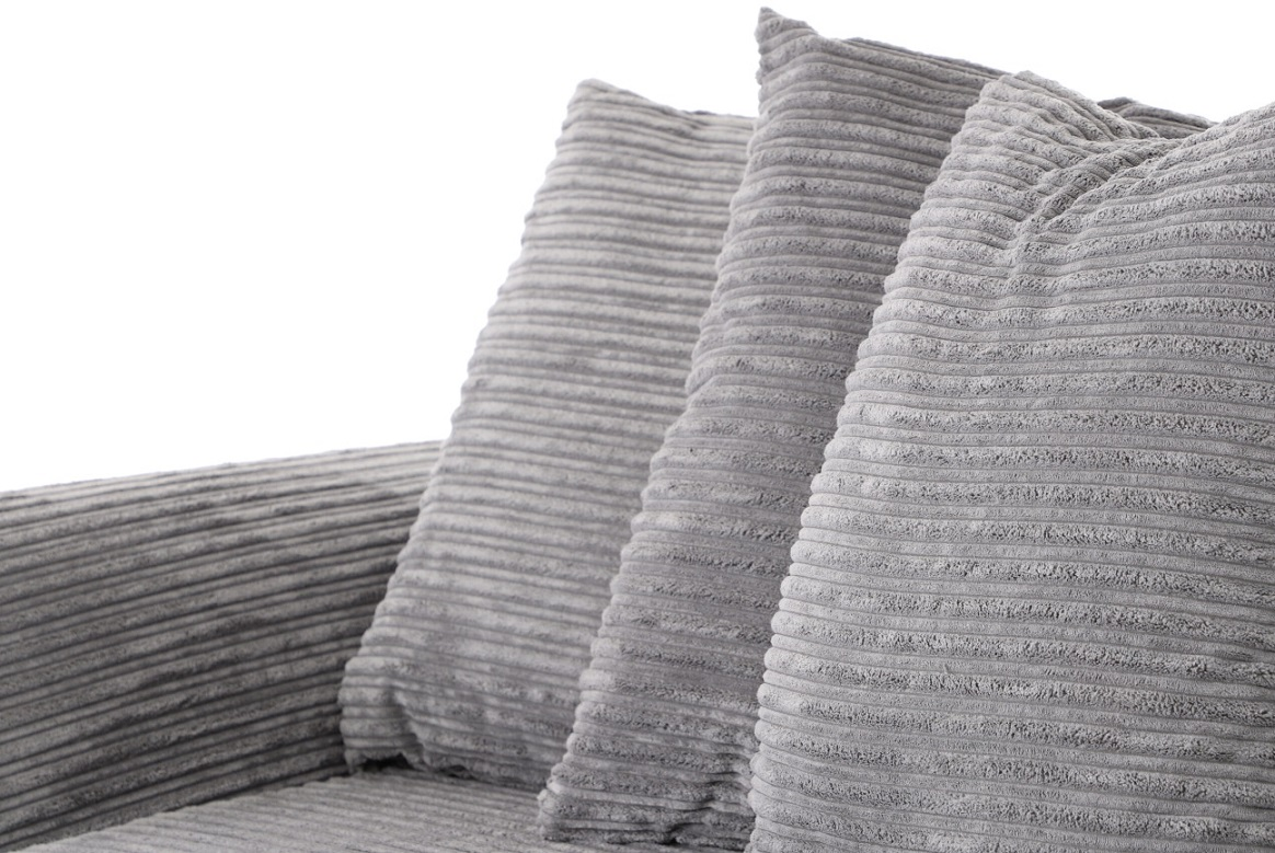 Byron 3 Seater Sofa Grey Cord Fabric