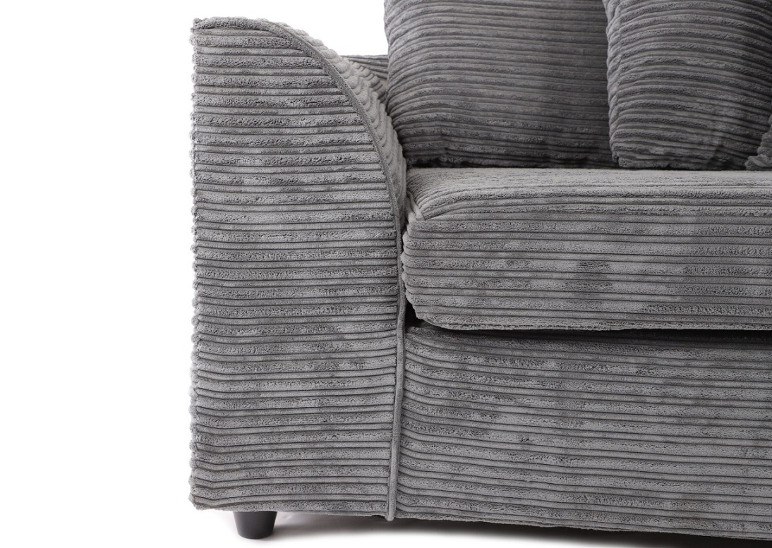Byron 3 Seater Sofa Grey Cord Fabric