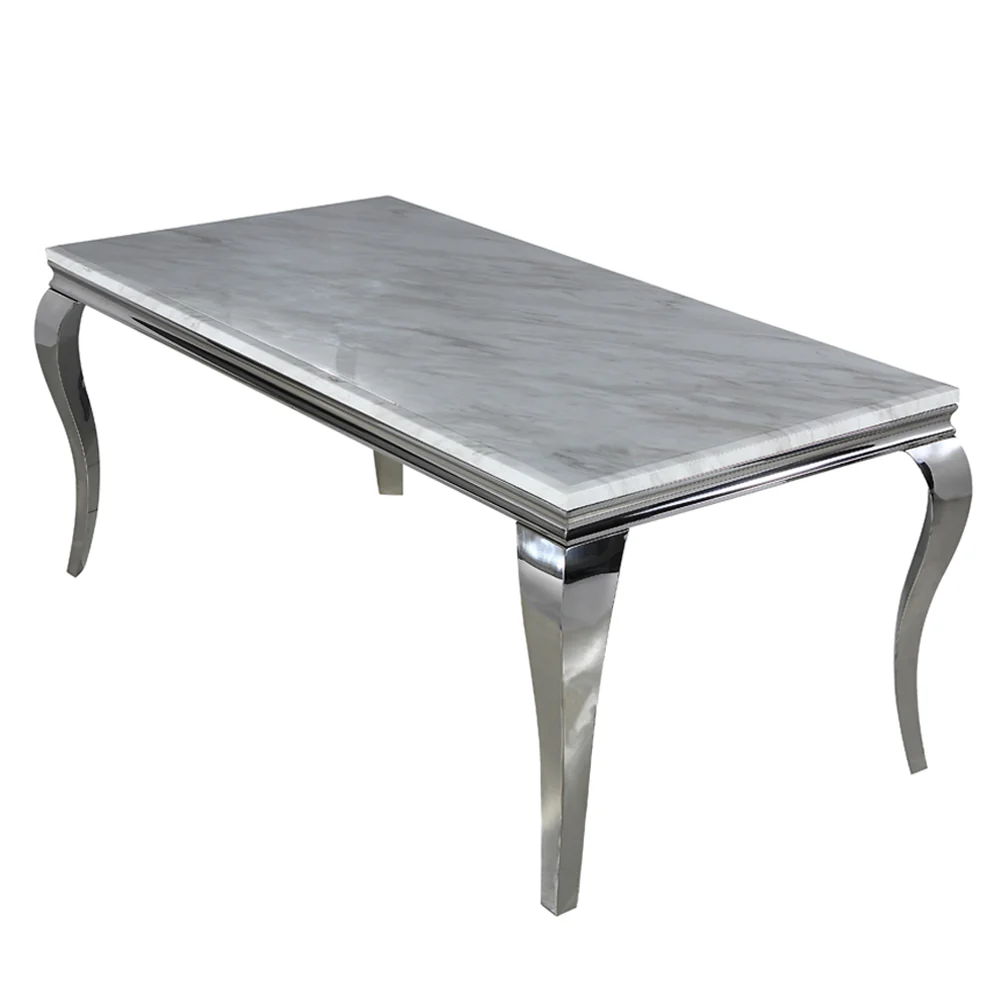 Louis 1.8m Chrome Dining Table
