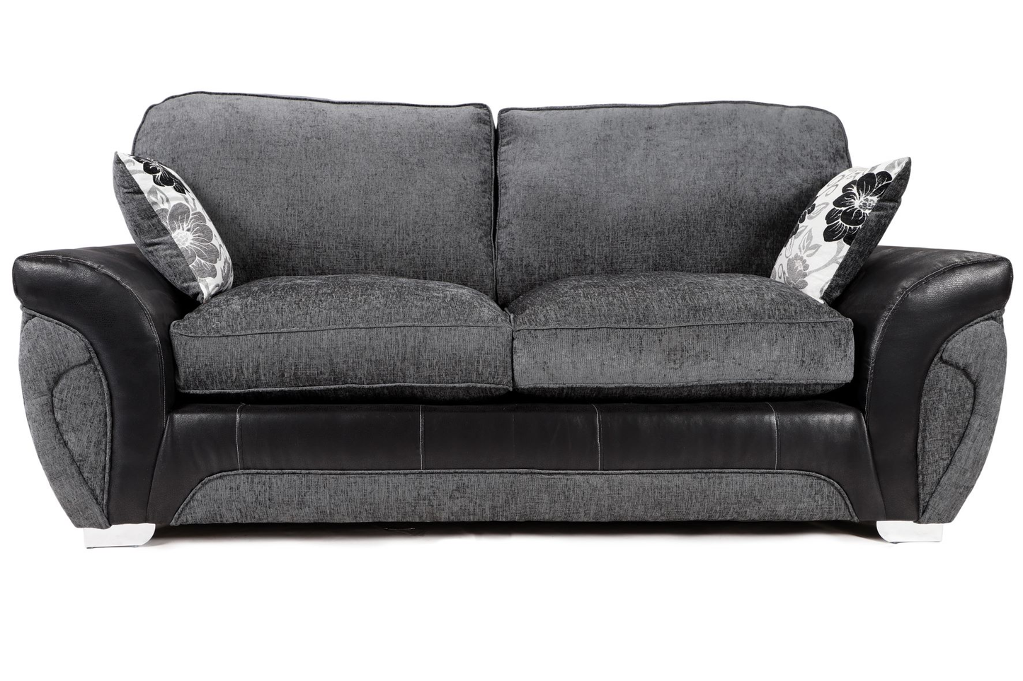 Matinee Full Back 3 Seater Sofa Black Grey