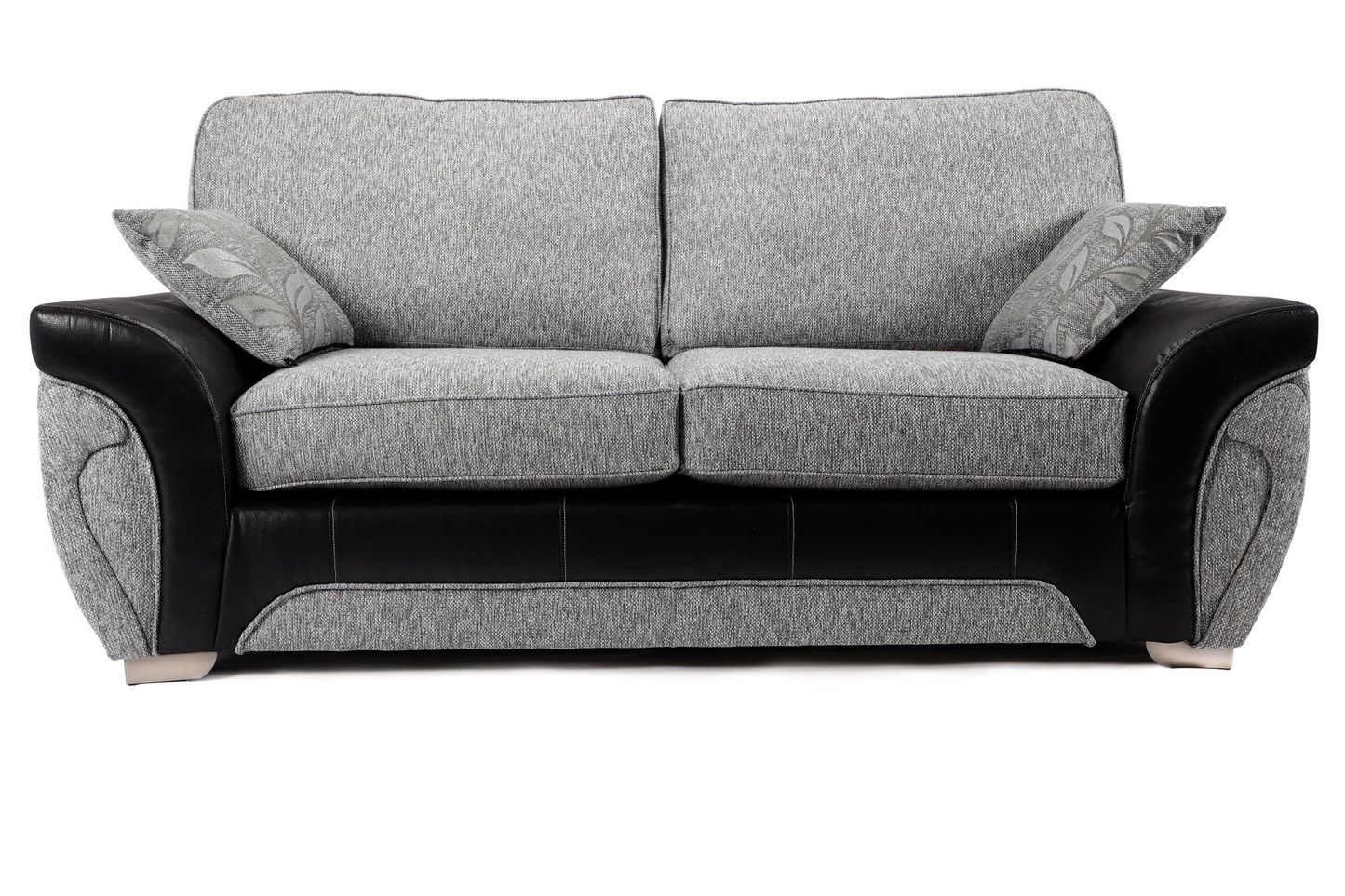 Matinee Full Back 3 Seater Sofa Black Silver
