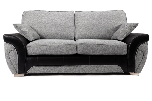 Matinee Full Back 3 Seater Sofa Black Silver