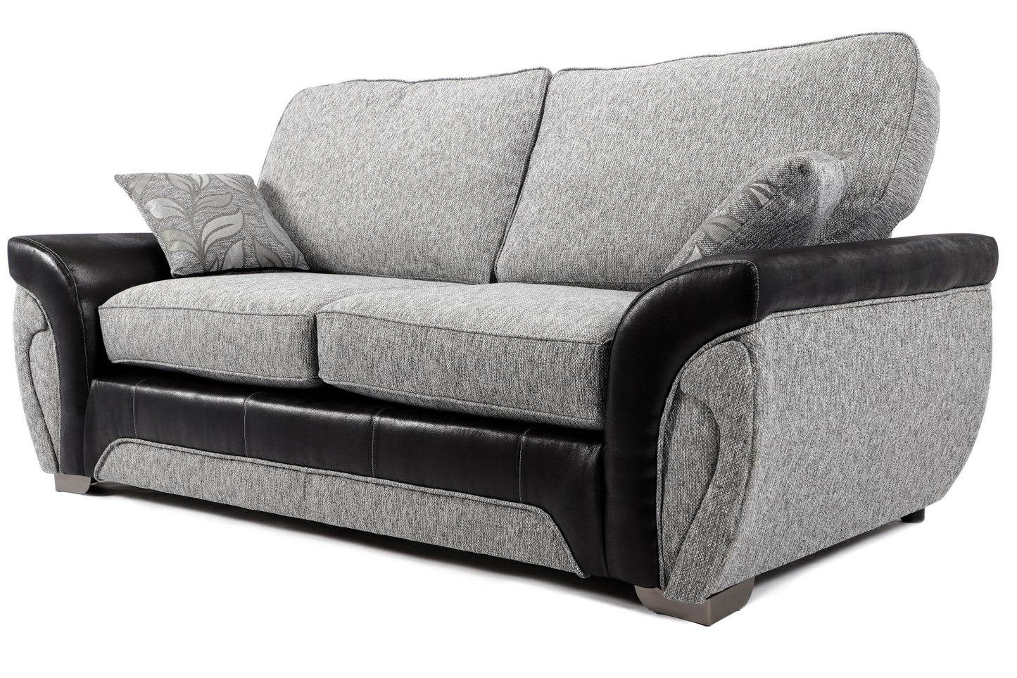 Matinee Full Back 3 Seater Sofa Black Silver