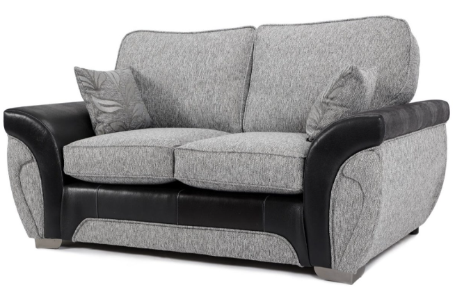 Matinee Full Back 2 Seater Sofa Black Silver