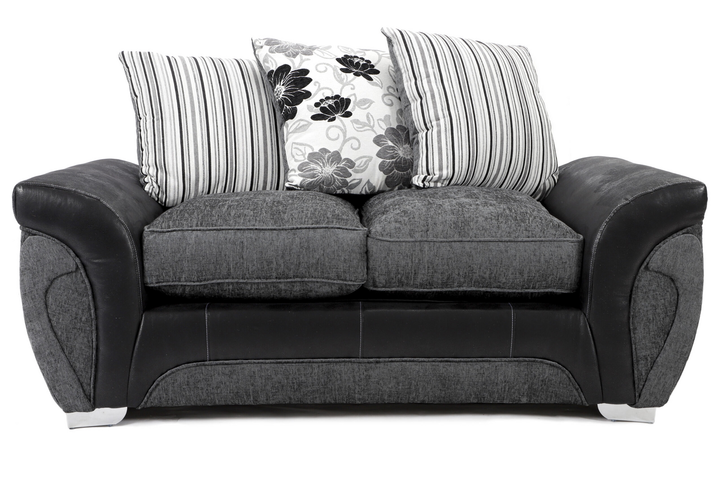 Matinee Scatter Back 2 Seater Sofa Black Grey