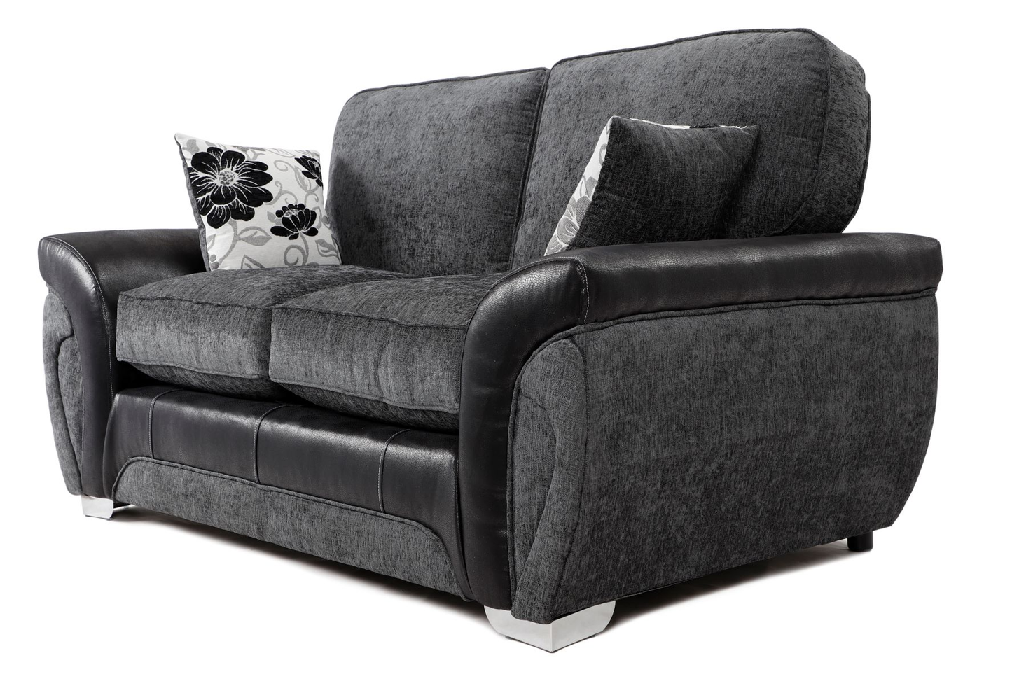 Matinee Full Back 2 Seater Sofa Black Grey