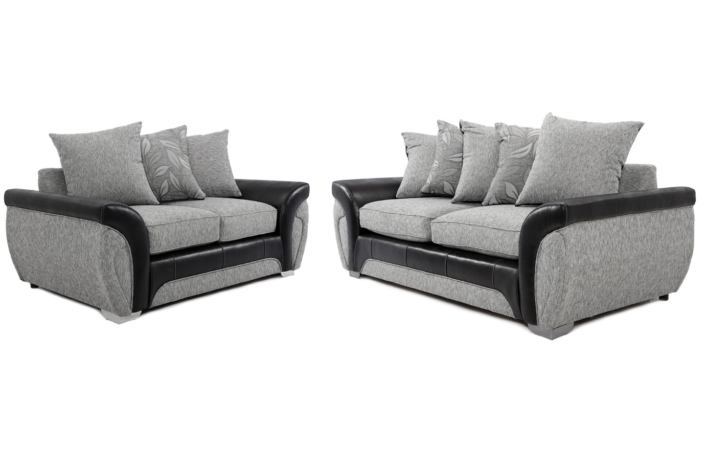 Matinee Scatter Back 3+2 Sofa set Black Silver/ Black Grey