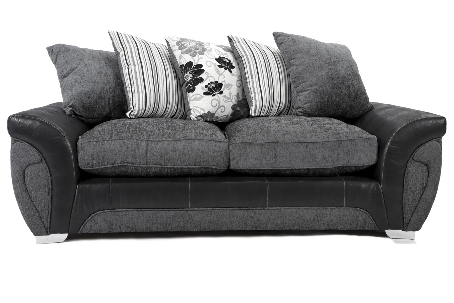 Matinee Scatter Back 3+2 Sofa set Black Silver/ Black Grey