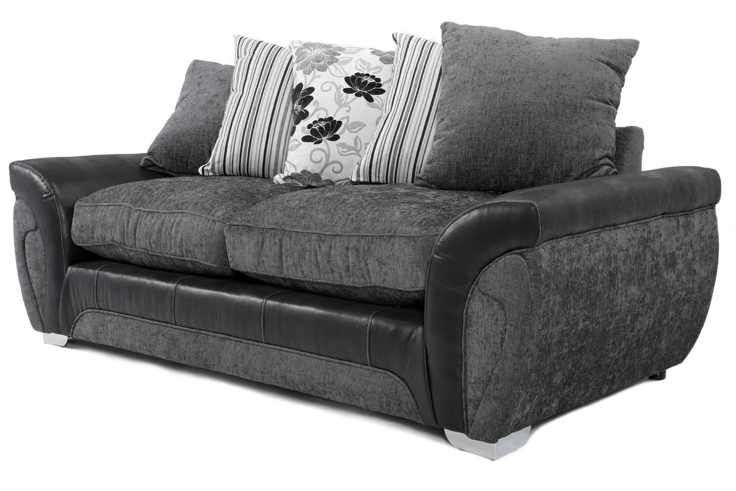 Matinee Scatter Back 3+2 Sofa set Black Silver/ Black Grey