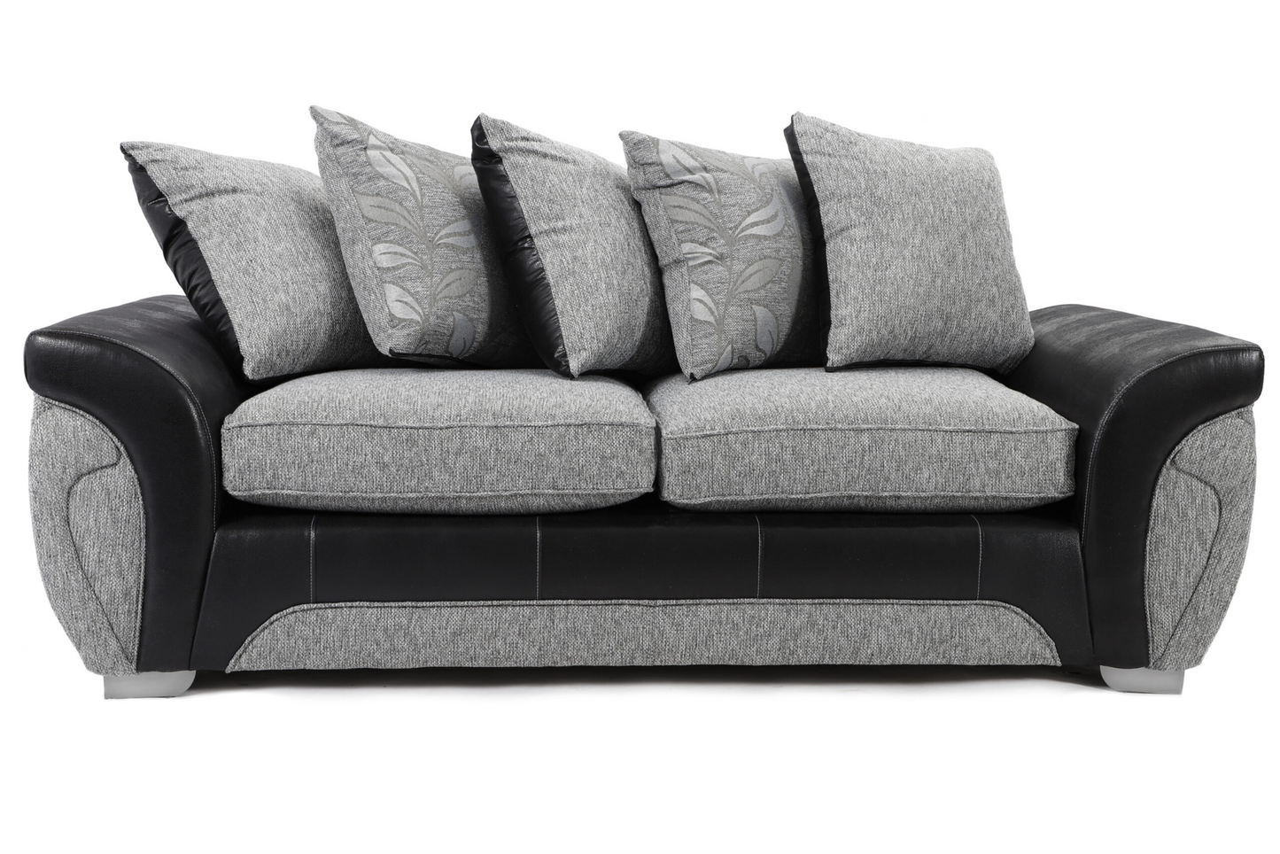 Matinee Scatter Back 3+2 Sofa set Black Silver/ Black Grey