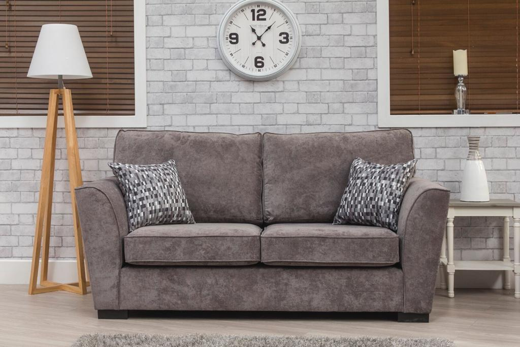 Nebraska 3+2 Full Back Sofa Set Grey Fabric