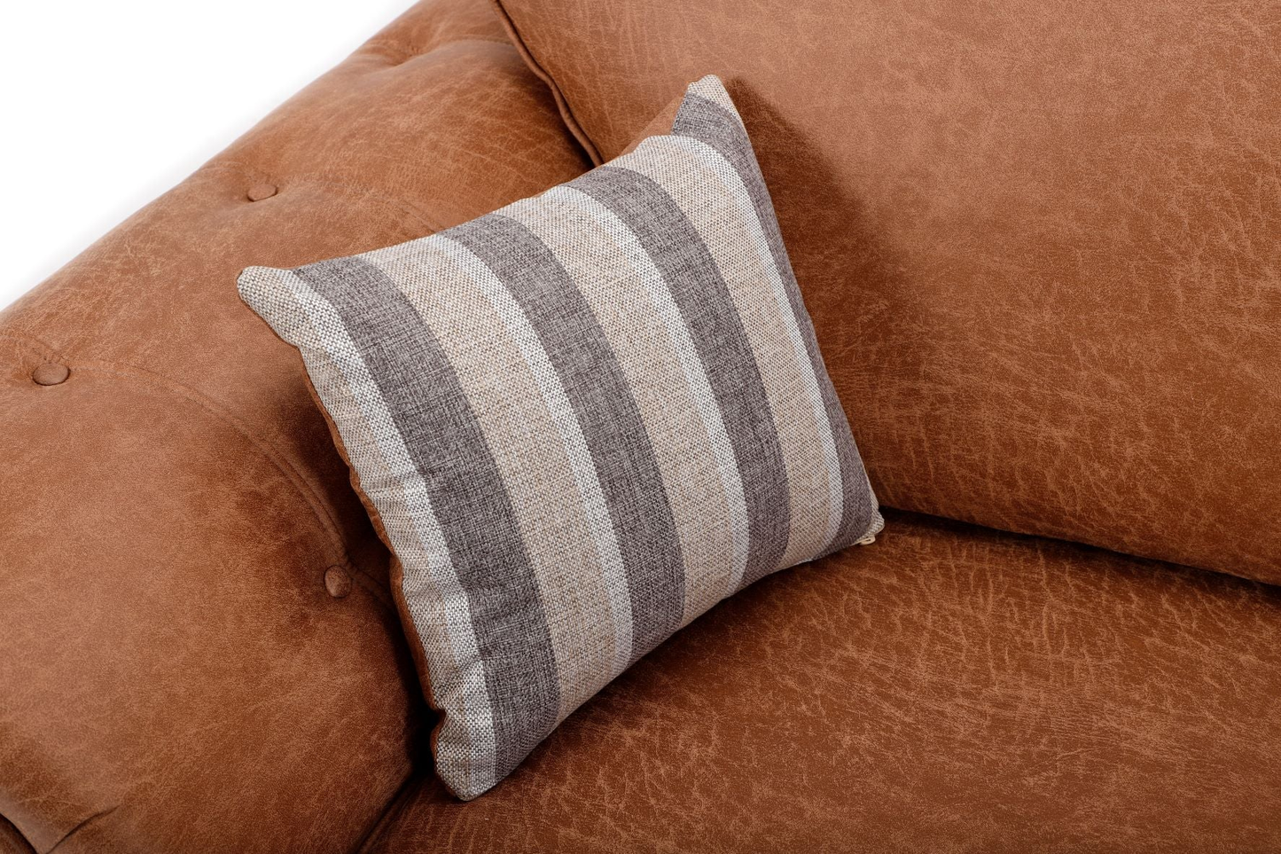 Oakland 2 Seater Leather Sofa Full Back Tan