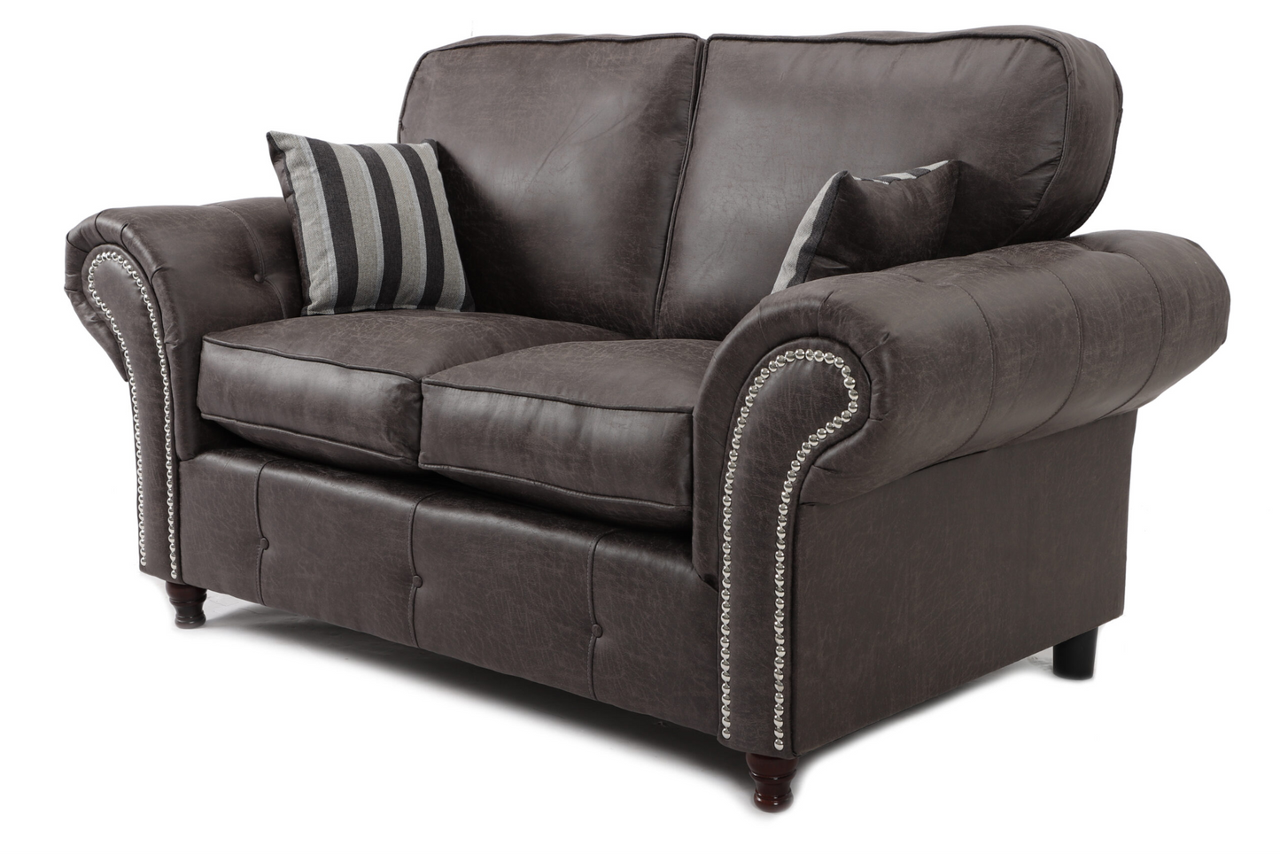 Oakland 3+2 Seater Leather Sofa  Set Charcoal