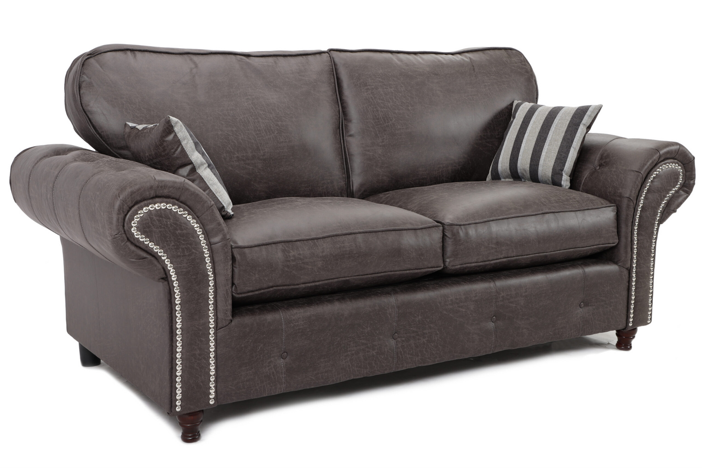 Oakland 3+2 Seater Leather Sofa  Set Charcoal