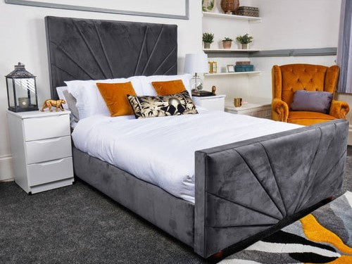 Palermo Bed- Velvet Ottoman Bed Frame