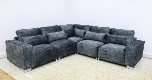 Sloane 2C2 5 Seater Corner Sofa - Platinum Alaska Grey Fabric