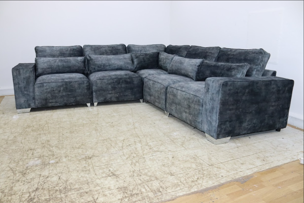 Sloane 2C2 5 Seater Corner Sofa - Platinum Alaska Grey Fabric