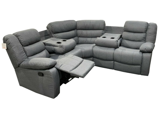 Sorrento Fabric Recliner Corner Sofa With Cupholders