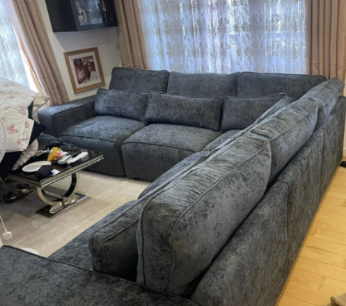 Sloane 2C2 5 Seater Corner Sofa - Platinum Alaska Charcoal Fabric