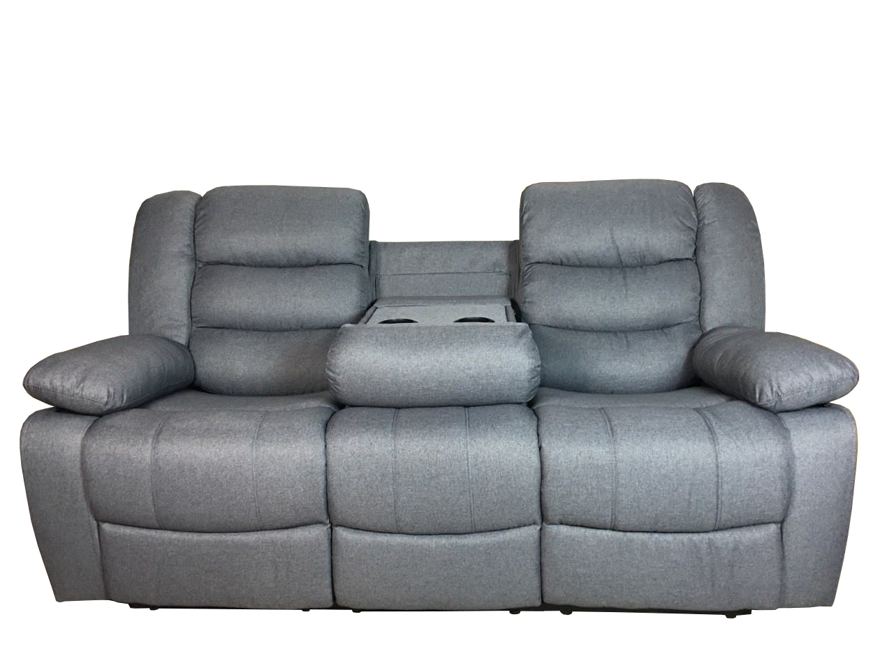 Sorrento 3+2 Grey Fabric Recliner Manual With Cupholders