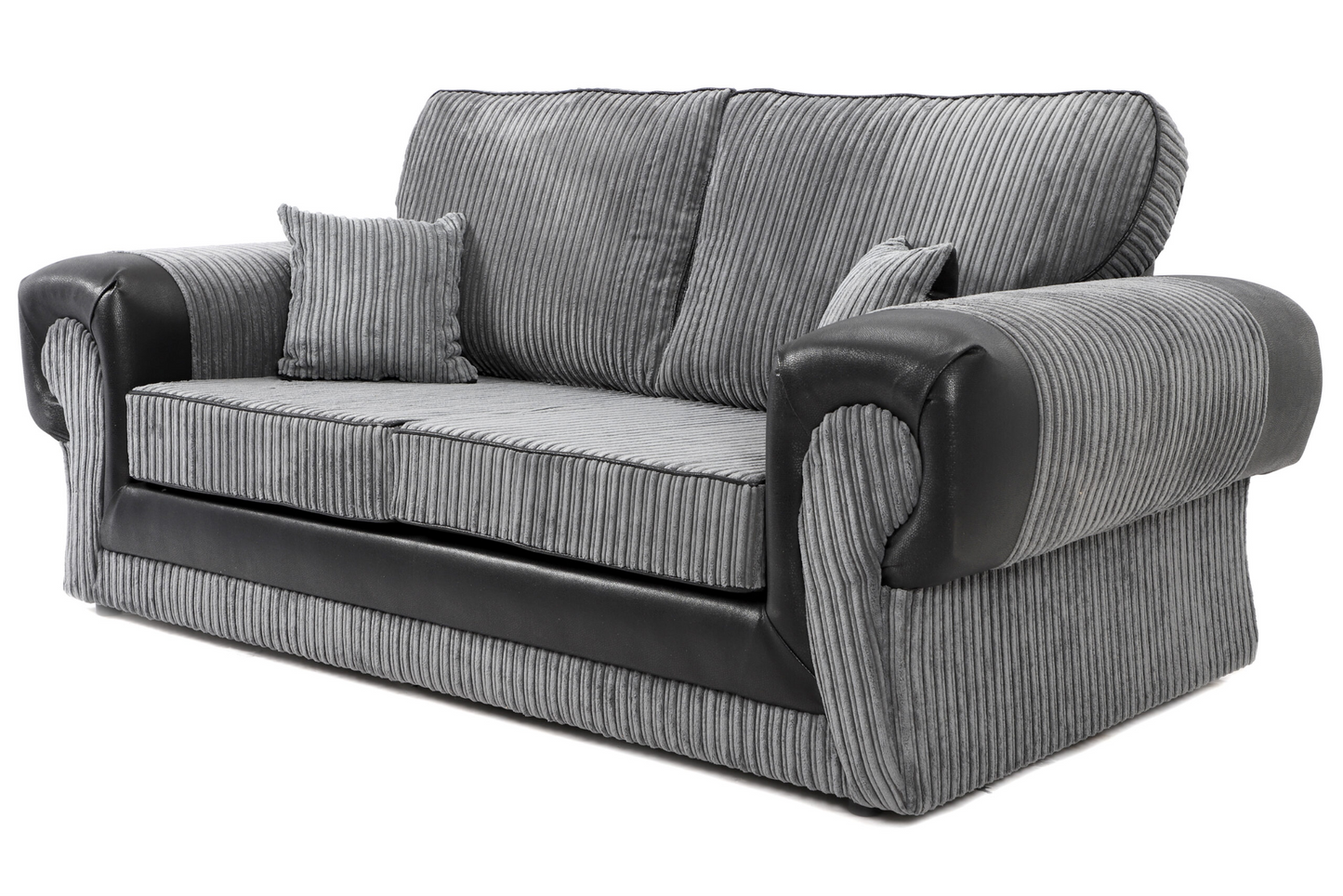 Tangent 3 Seater Sofa Black/Grey Cord