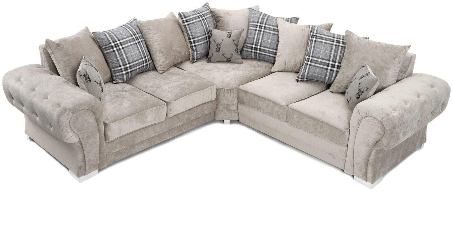 Verona Scatter Back Large Corner Sofa Mink