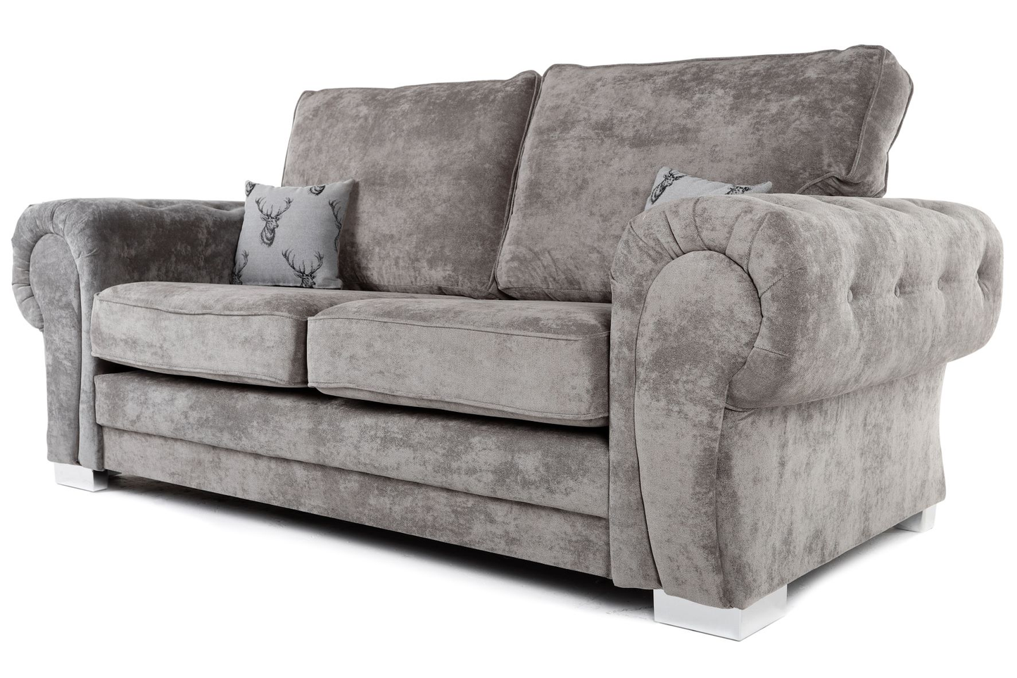 Verona 3+2 Sofa Set Full Back Kensington Grey And Mink Fabric