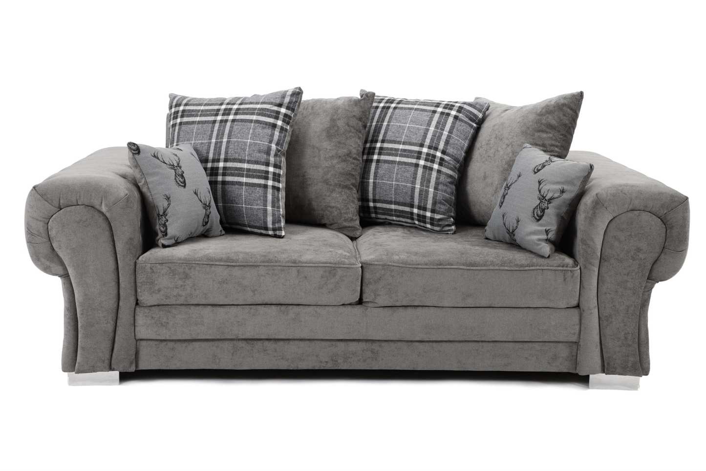 Verona 3+2 Sofa Scatter Back Sofa Set Grey Kensington Fabric