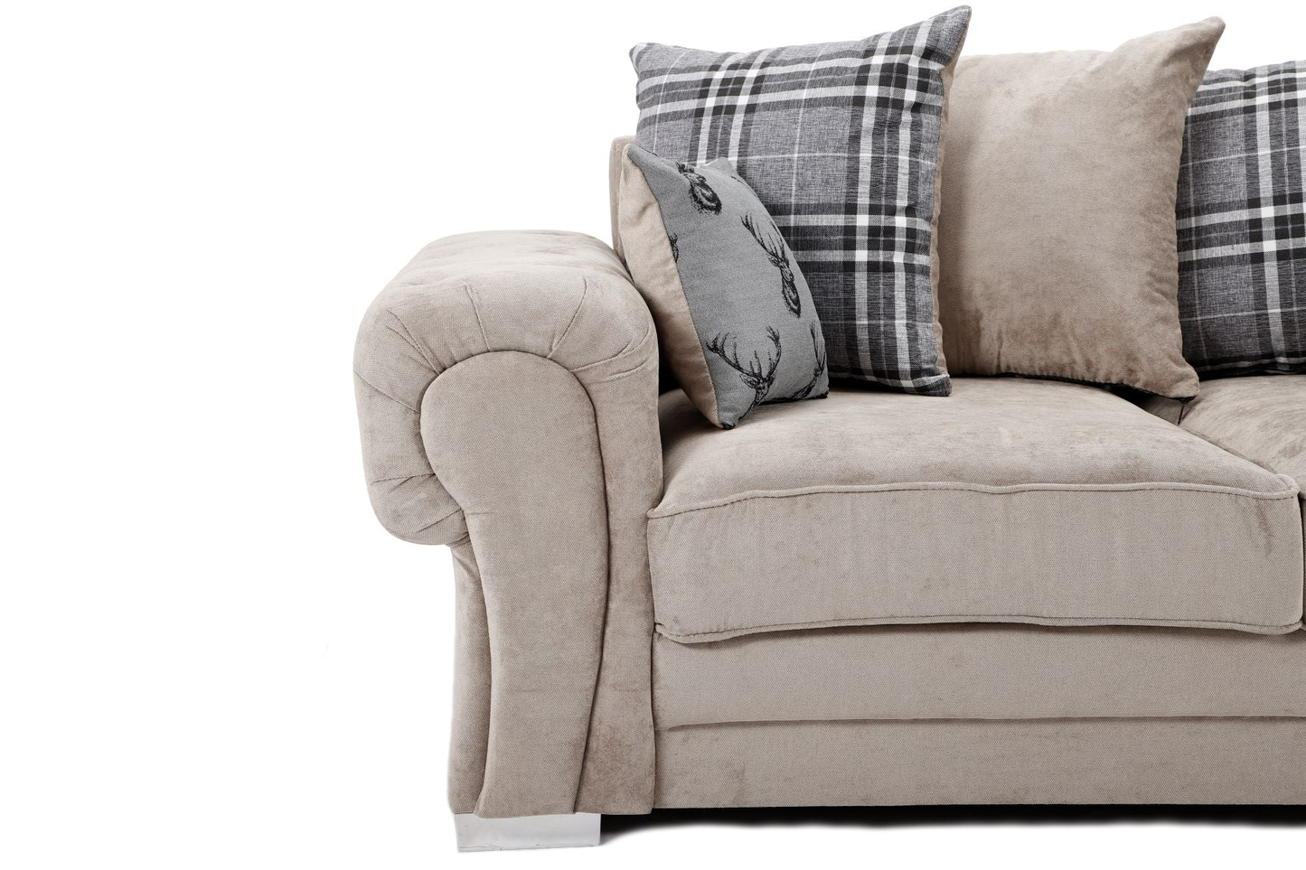 Verona Mink Fabric Scatter Back Corner Sofa 2c1/1c2