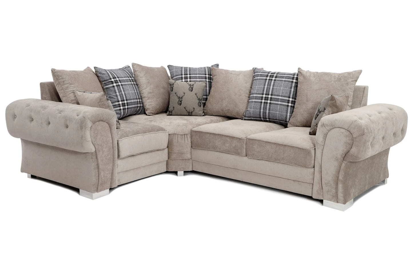 Verona Mink Fabric Scatter Back Corner Sofa 2c1/1c2