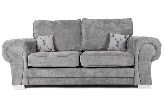 Verona Full Back 3 Seater Sofa Grey Fabric