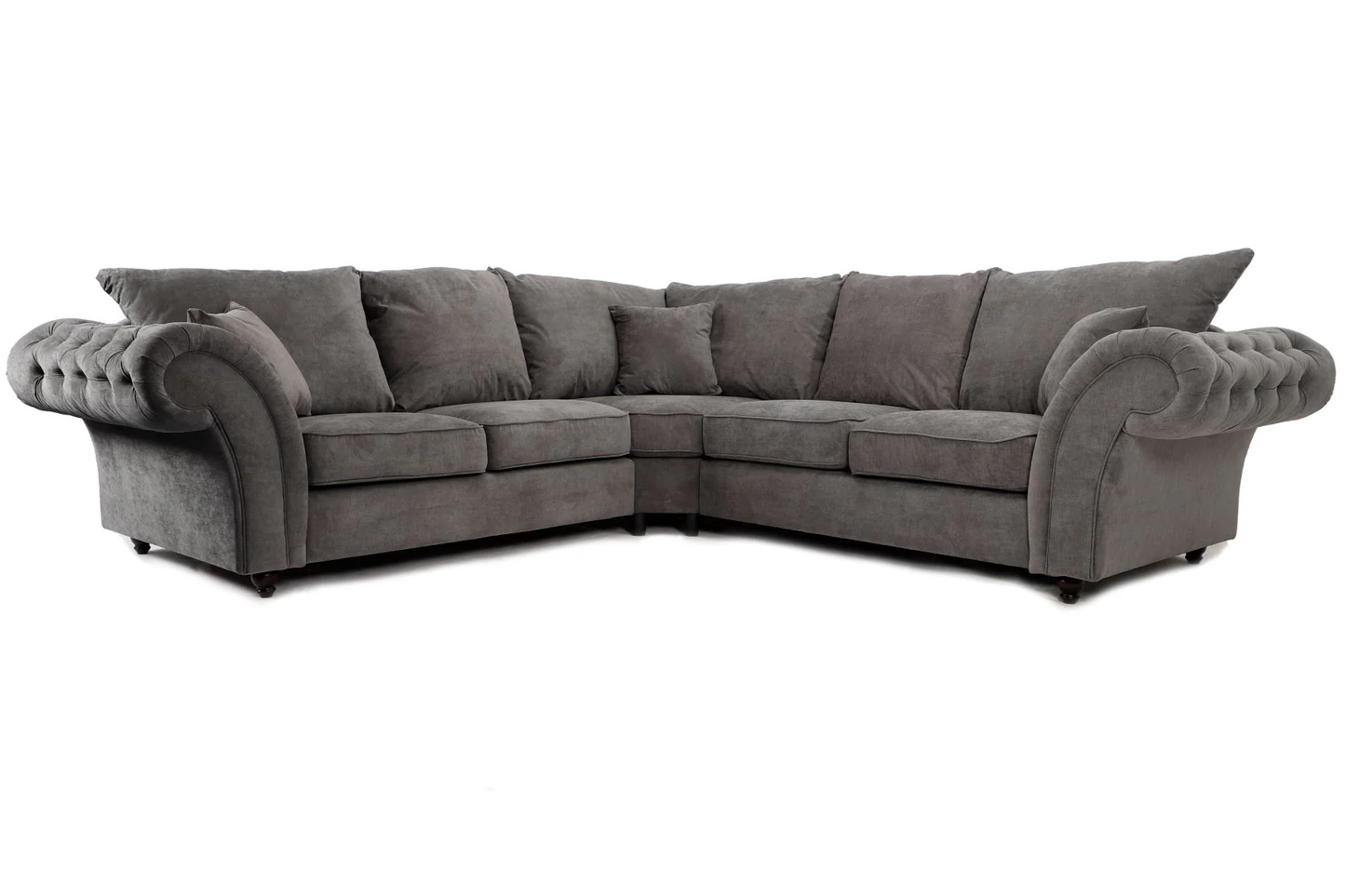 Windsor Full Back Large Corner Sofa Grey Wide Arm