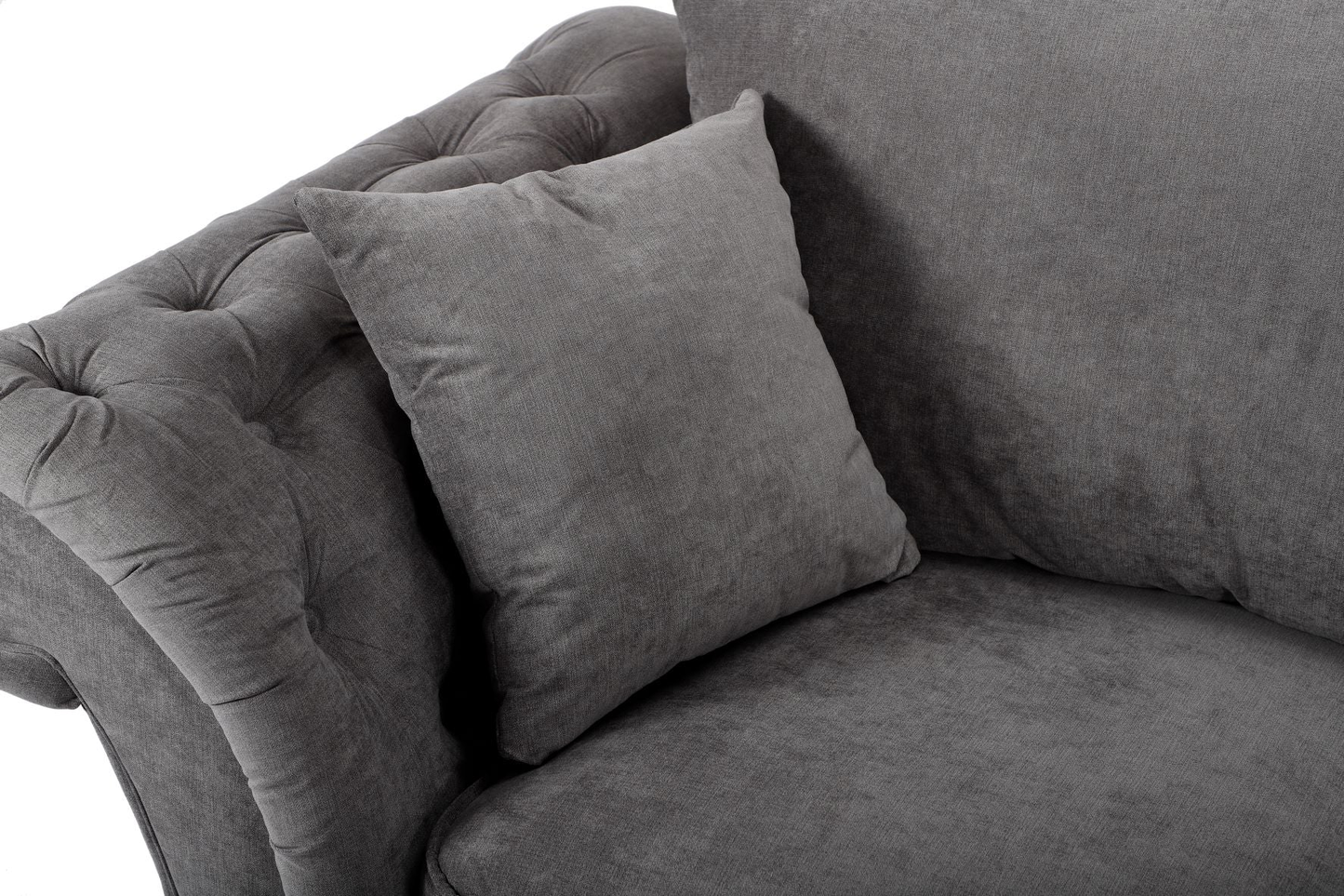 Windsor Full Back Large Corner Sofa Grey Wide Arm