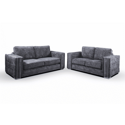 Bentley 3+2 Sofa Set Full Back Sofa Set Mink And Grey Fabric