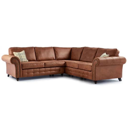 Oakland 2c2 Large Leather Corner Sofa Tan