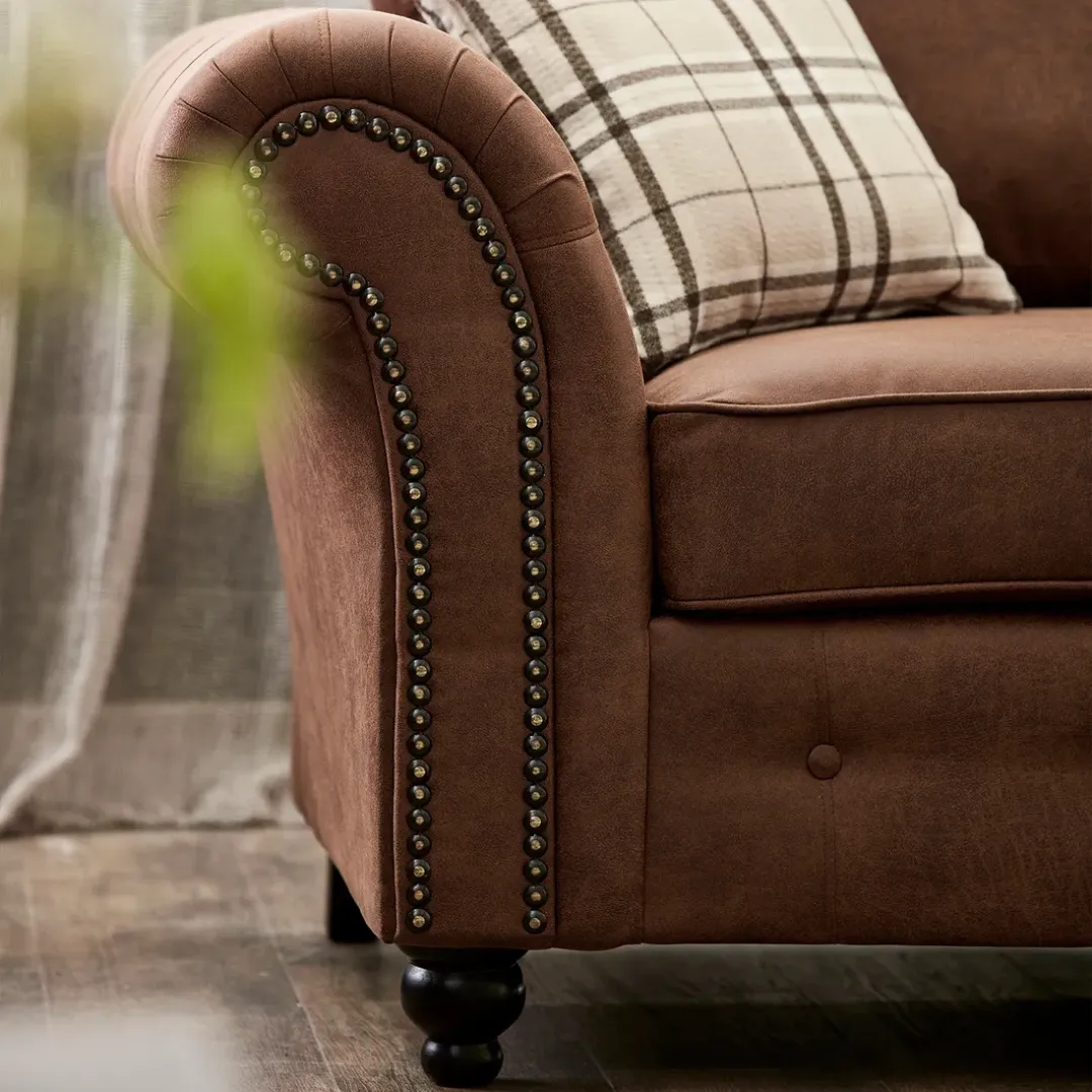 Oakland 2c2 Large Leather Corner Sofa Tan