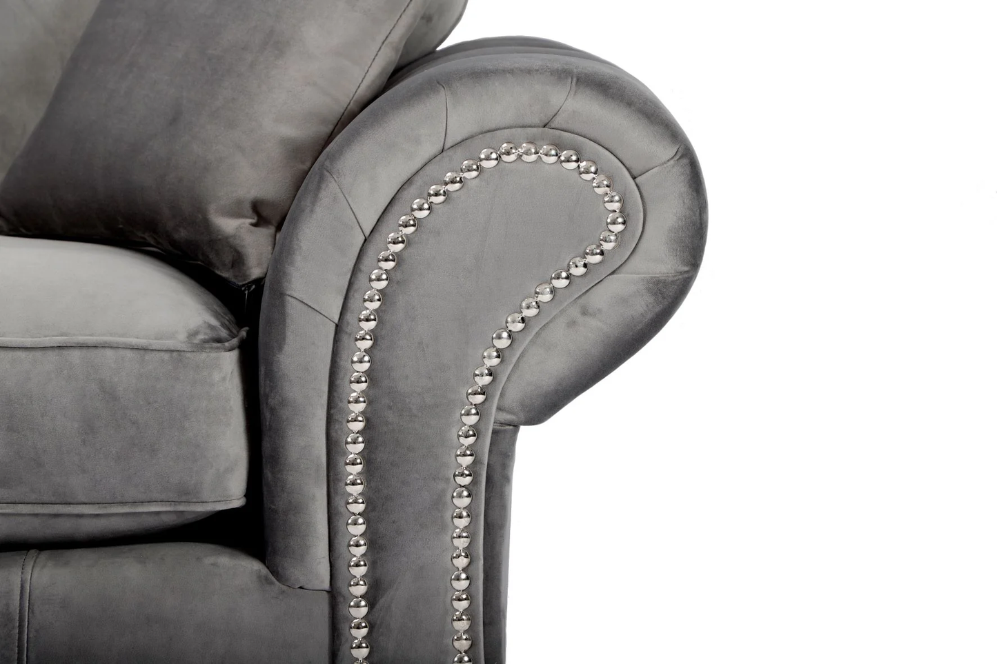 Oakland Large 2c2 Corner Sofa Plush Grey Fabric