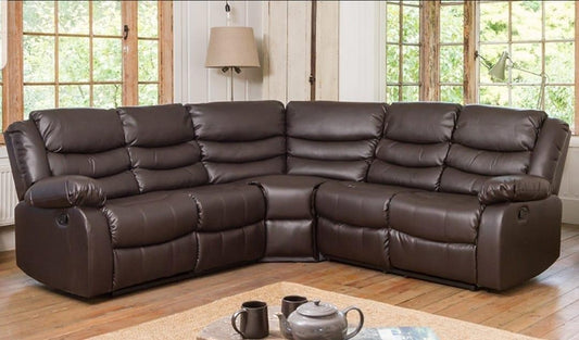 Roma Corner Recliner With Cup Holder - Black/Grey