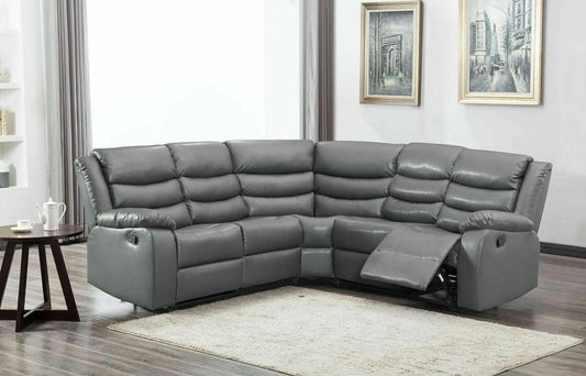 Roma Corner Recliner With Cup Holder - Black/Grey - Grey