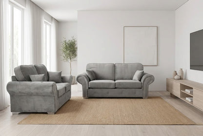 Oakland 3+2 Sofa Set Black Velvet