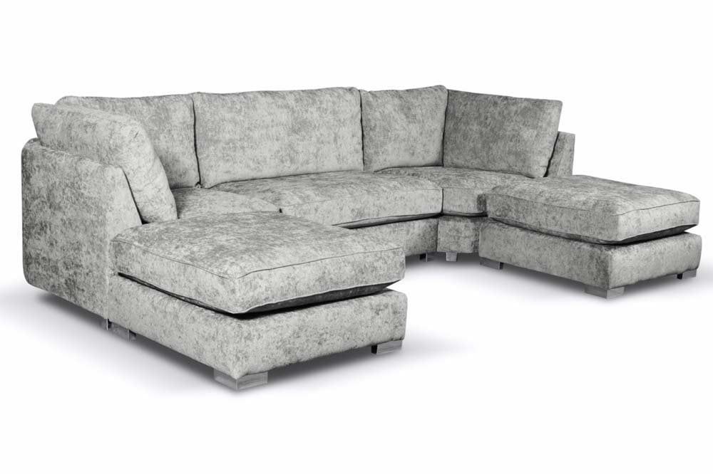 Bishop Full Back U Shape Fabric Corner Sofa