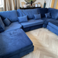 Bishop Full Back U Shape Fabric Corner Sofa
