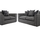 Byron 3+2 Seater Sofa Black Dundee Dark Grey Fabric