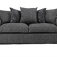 Byron 3+2 Seater Sofa Black Dundee Dark Grey Fabric