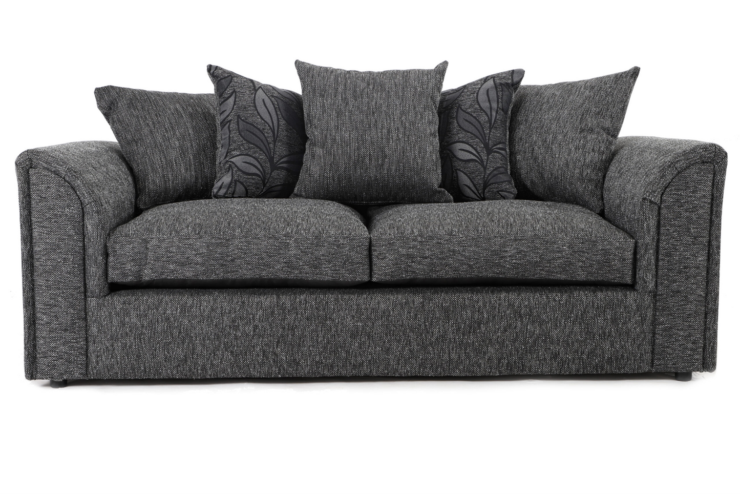Byron 3+2 Seater Sofa Black Dundee Dark Grey Fabric