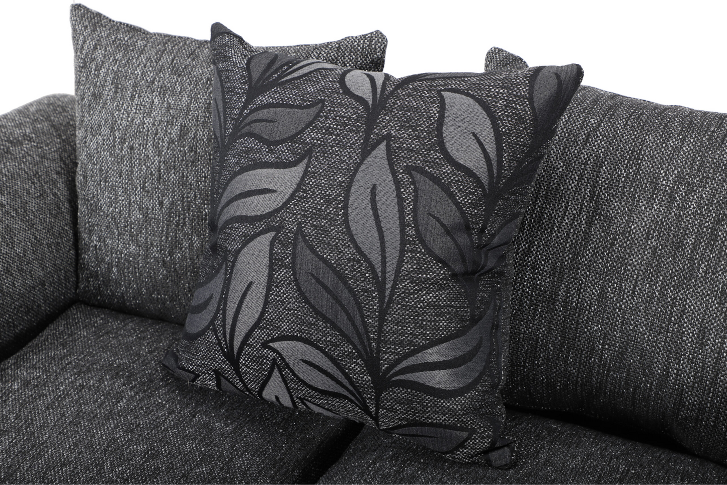 Byron 3+2 Seater Sofa Black Dundee Dark Grey Fabric