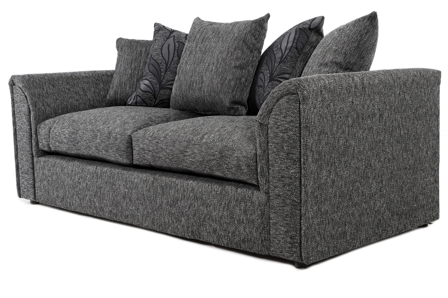 Byron 3+2 Seater Sofa Black Dundee Dark Grey Fabric