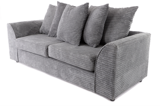 Byron 3+2 Sofa Set Grey Cord Fabric